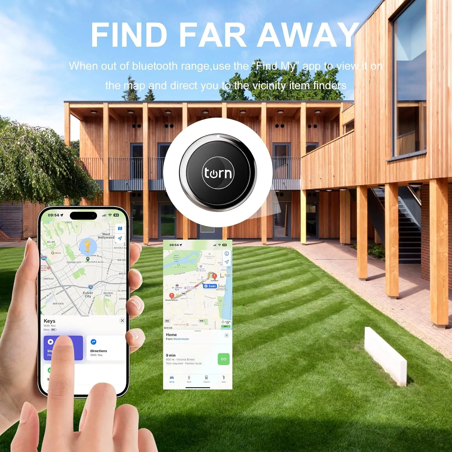 1 Pack Air Tracker Tag Pair with Apple Find My (iOS Only), Smart Bluetooth Key Finder and Item Locator for Luggage Dog Pet Wallet Backpack (Black)