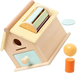 1 Set Wooden Educational Coin Box Shape Sorter Early Education Plaything Develop Fine Motor Skills Hand Eye Coordination Bright Colors Engaging Design for Present for Creative