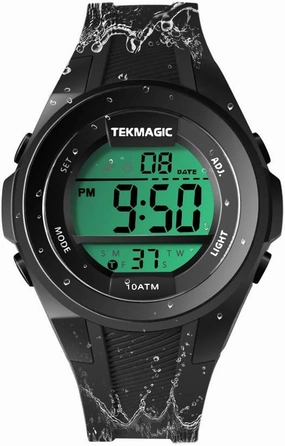 10 ATM 100m Waterproof Digital Sports Watch for Swimming and Diving with Functions of Alarm Clock, Chronograph, Stopwatch, Timer, Countdown, Calendar, Dual Time Zone, 12 or 24 Hour Format