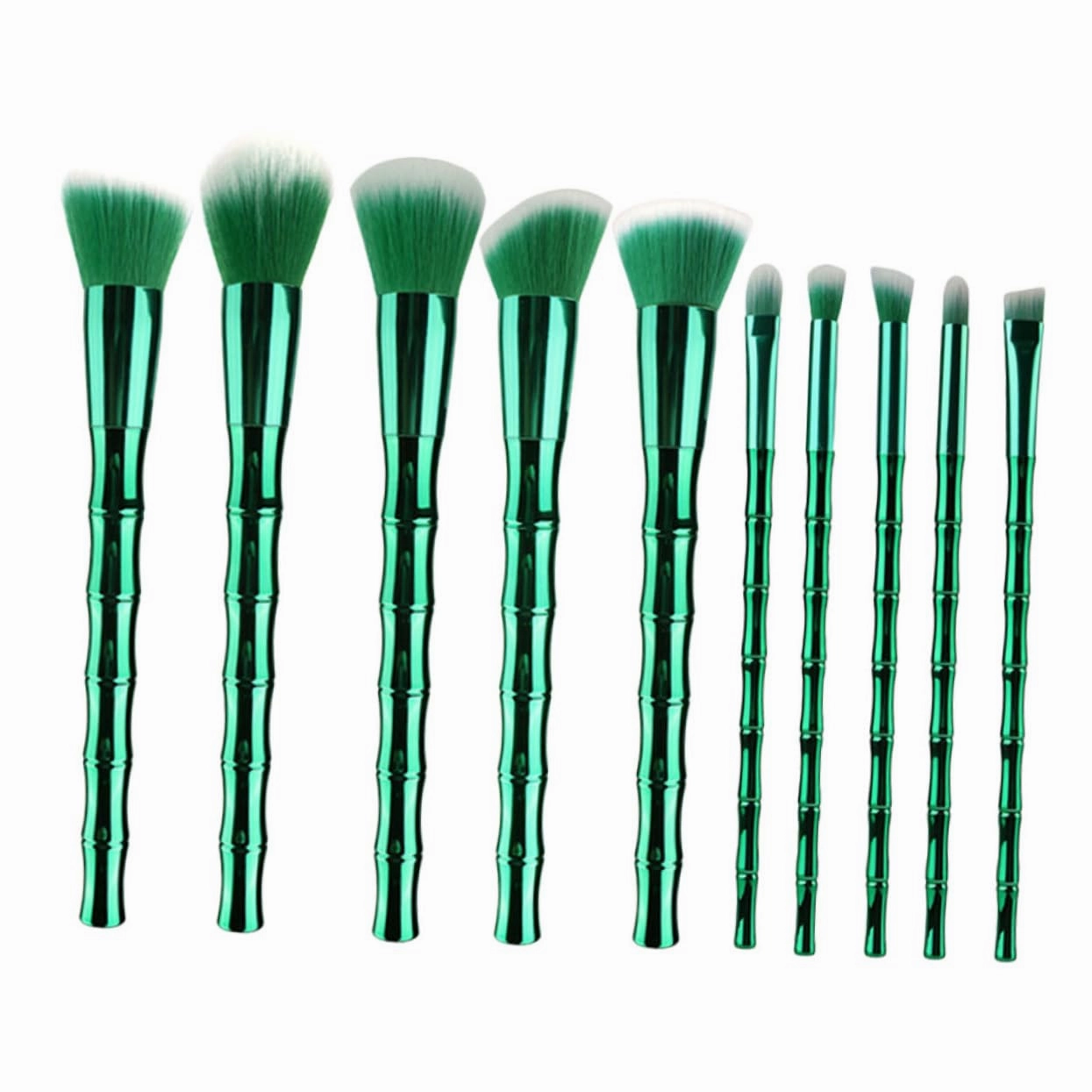 10pcs Makeup Brush Kit Premium Foundation Brushes for Contouring Blending Highlighting Soft Fibers for Silky Touch Easy to Clean Portable for Cosmetic Application