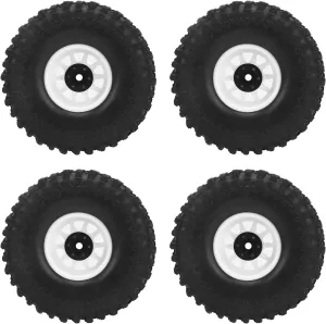 1/10 RC Car Tire Wear Resistant Soft Rubber Wheel Hub Tire AXIAL SCX10 90046 RC Crawler (White)