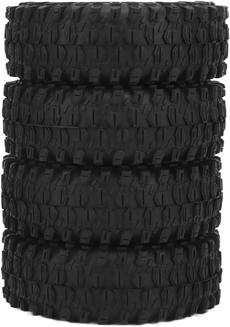 1/10 RC Car Tire Wear Resistant Soft Rubber Wheel Hub Tire AXIAL SCX10 90046 RC Crawler (White)