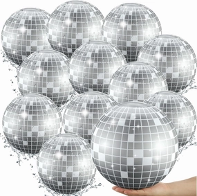12 Pcs Inflatable Beach Ball Disco Theme Party Decoration Inflatable Disco Ball Summer Pool Toys Indoor Outdoor Beach Sports Theme Decor Gift