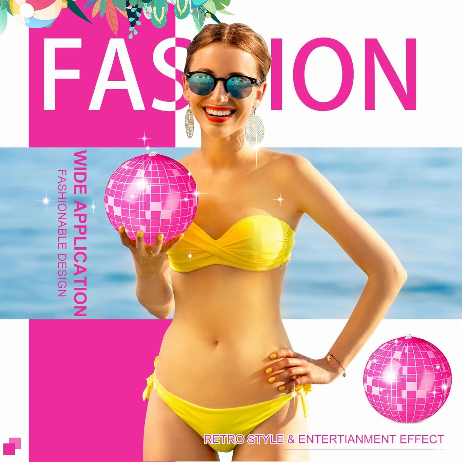 12 Pcs Inflatable Beach Ball Disco Theme Party Decoration Inflatable Disco Ball Summer Pool Toys Indoor Outdoor Beach Sports Theme Decor Gift