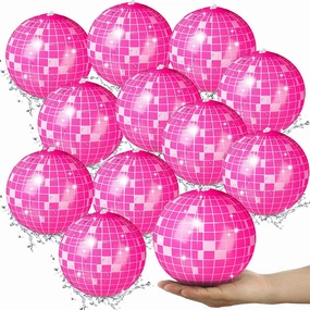 12 Pcs Inflatable Beach Ball Disco Theme Party Decoration Inflatable Disco Ball Summer Pool Toys Indoor Outdoor Beach Sports Theme Decor Gift