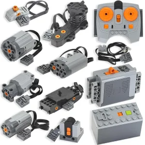 12pcs PowerFunction Technic-Motor Kit Train-Monster-Motors Battery-Box IR Receiver Remote Control
