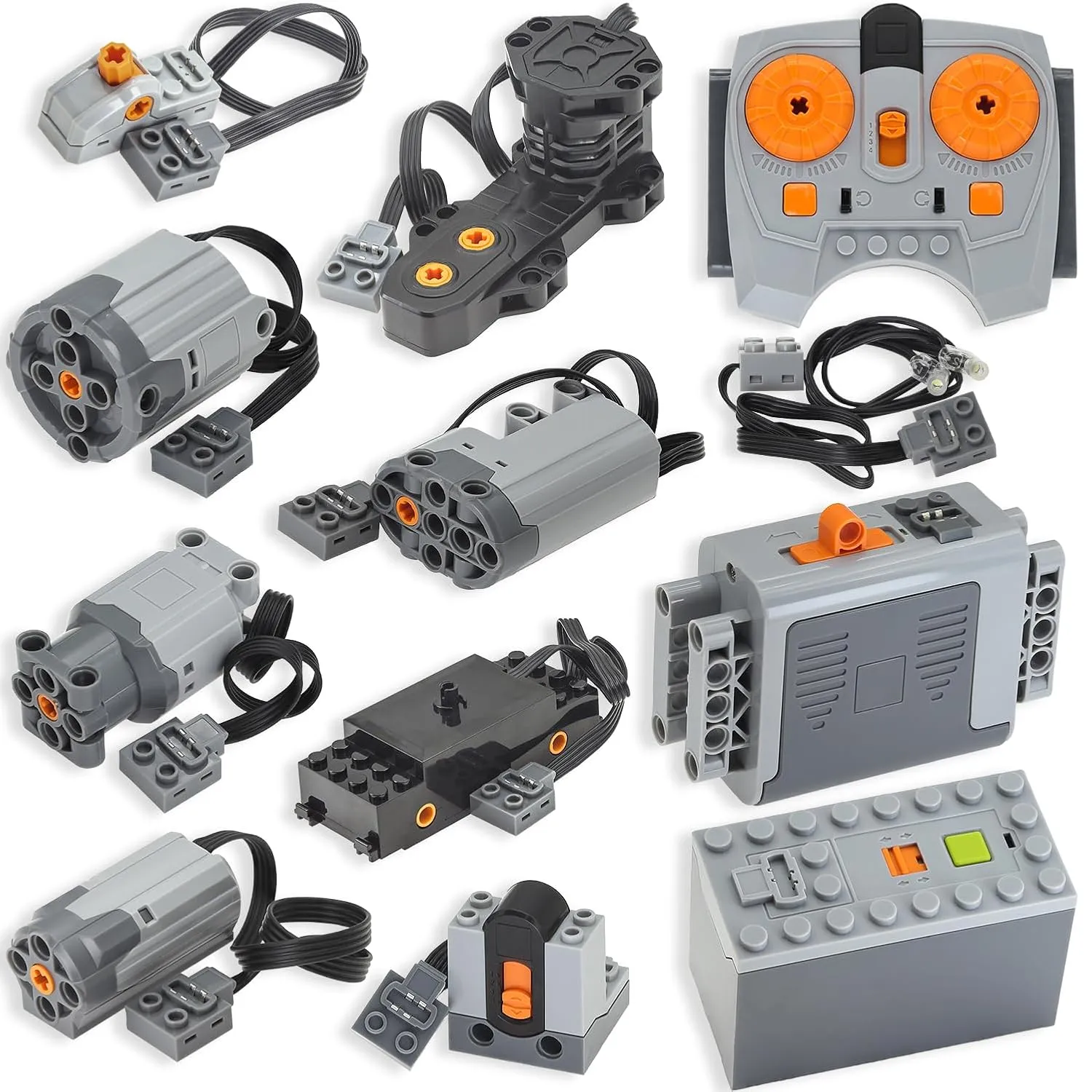 12pcs PowerFunction Technic-Motor Kit Train-Monster-Motors Battery-Box IR Receiver Remote Control