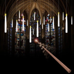 18 Pcs Floating Candles with Wand, Magic Decorations Magic Hanging Candles, Battery Operated Window Candles with Wand Remote, Flameless Flickering Warm Light LED Candles for Theme Party Decor, Gift
