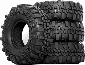 1/10 scale Tires accessories, 108 * 40 mm All Terrain Rubber Soft Tire, for 1/10 crawler Car, 1.9″wheels, Black, 4PCS
