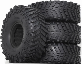 1/10 scale Tires accessories, 120 * 44 mm All Terrain Rubber Soft Tire, for 1/10 crawler Car, 1.9″wheels, Black, 4PCS