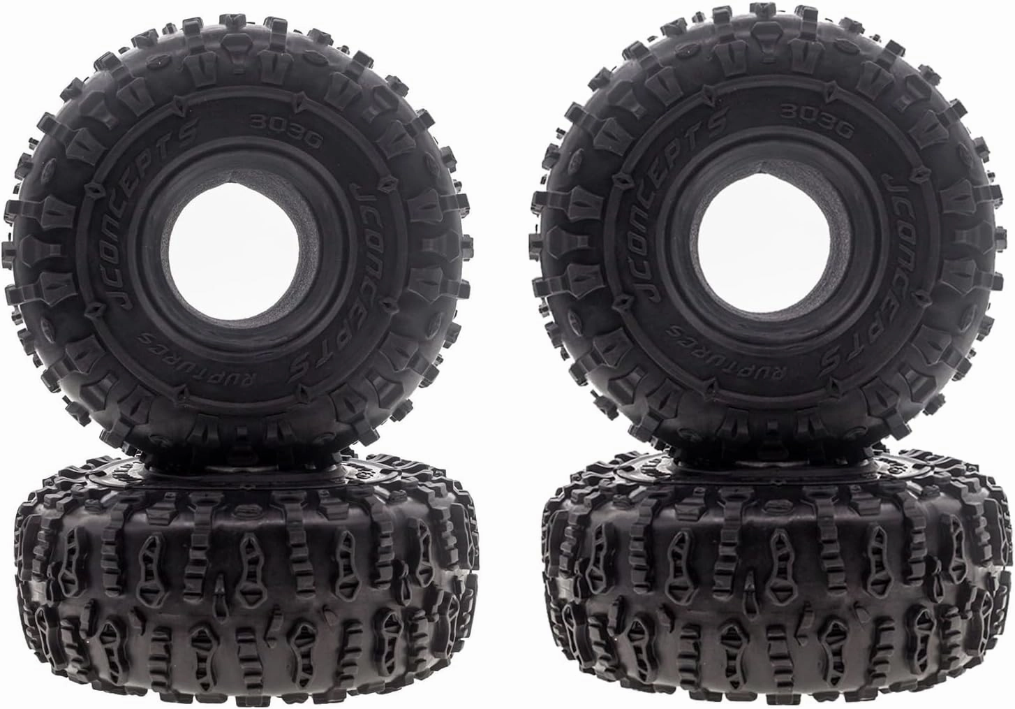 1/10 Scale Tires Accessories, 149 * 60 mm All Terrain Rubber Soft Tire, for 1/10 Crawler Car, 2.2″Wheels, Black, 4PCS