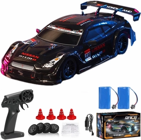1:16 RC Drift Car 4WD 30 KM/H Full Proportional High Speed RC Car RTR with LED Lights and Drifting Tires Racing Sport Toy for Adults Boys Girls Kids(8100-Black)