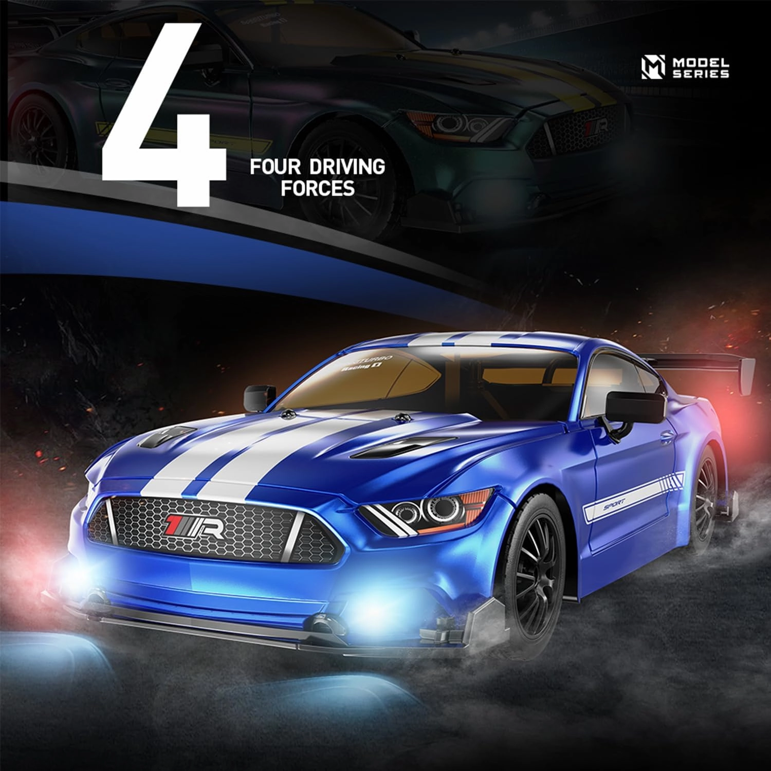 1:16 RC Drift Car 4WD 30 KM/H Full Proportional High Speed RC Car RTR with LED Lights and Drifting Tires Racing Sport Toy for Adults Boys Girls Kids(8100-Black)