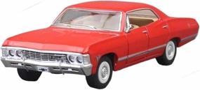 1:36 for Chevrolet Impala 1967 Alloy Car Model Simulation Diecasts Metal Vehicles Collection Souvenir Mini Simulation Toys(Red)