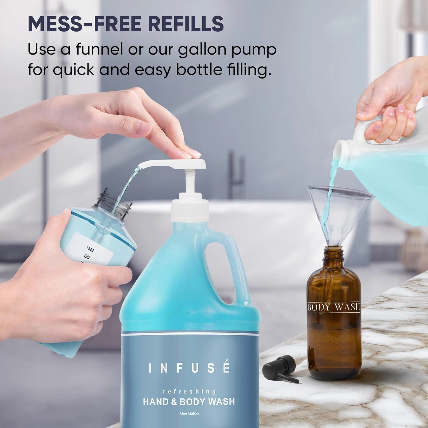 1-Shoppe All-in-Kit Hand/Body Wash | Infuse White Tea & Coconut Hotel | 1 Gallon | For Hospitality & Vacation Rentals to Refill Dispensers | (Single Gallon)