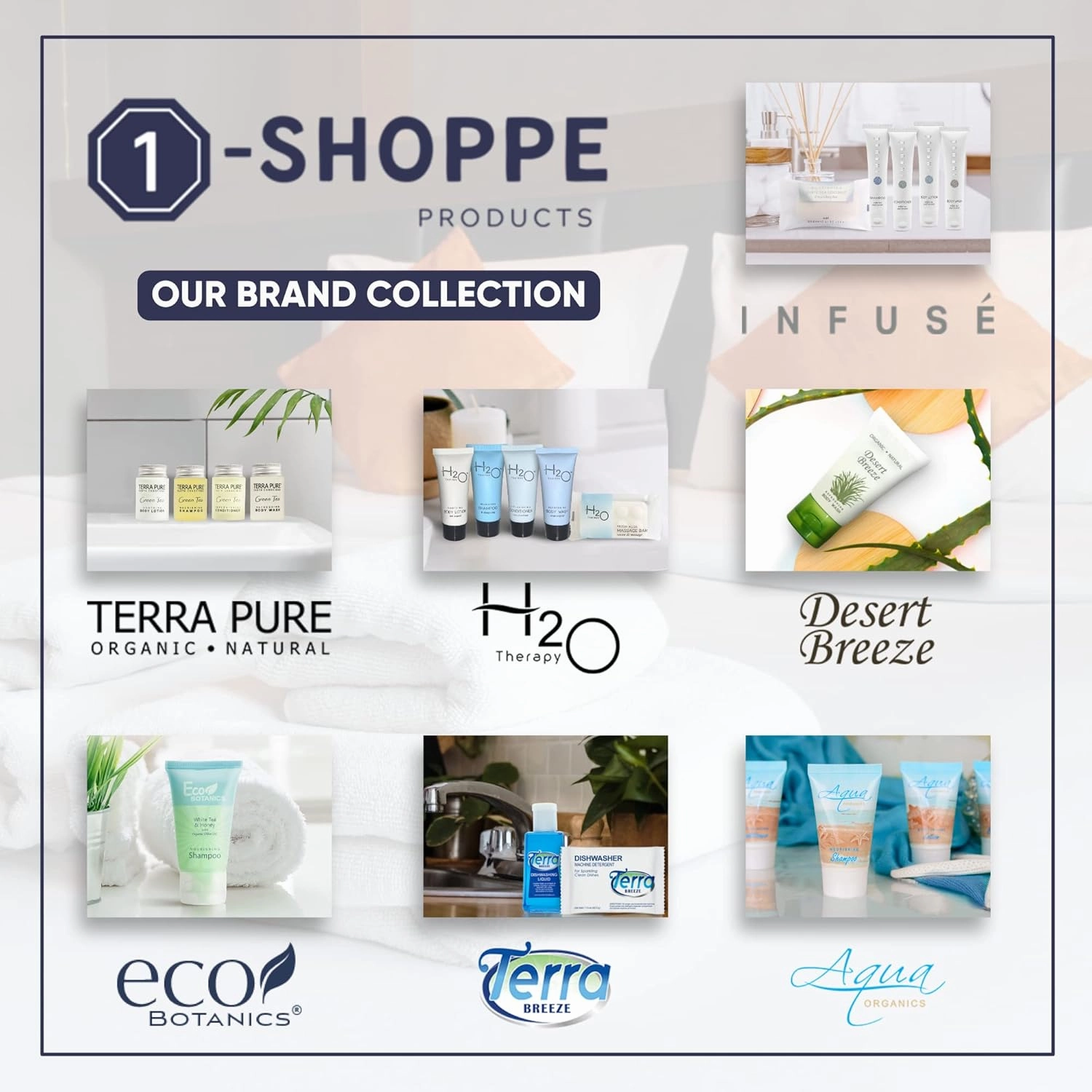 1-Shoppe All-in-Kit Hand/Body Wash | Infuse White Tea & Coconut Hotel | 1 Gallon | For Hospitality & Vacation Rentals to Refill Dispensers | (Single Gallon)