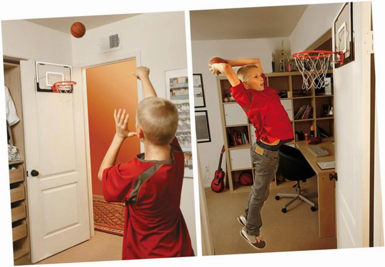 1Pc Mini Door Hanging Basketball Board Transparent Indoor Suspension Backboard for Home Office Material Space Saving Design for for Adults