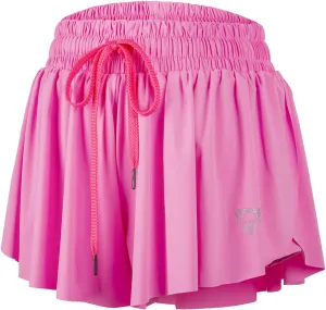 2 in 1 Flowy Running Shorts for Women Gym Yoga Athletic Womens Workout Biker Spandex Lounge Sweat Skirt Summer