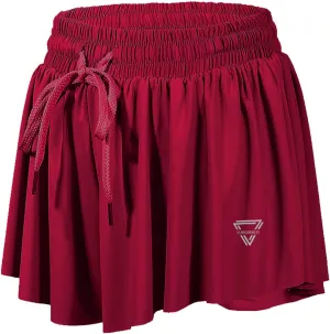 2 in 1 Flowy Running Shorts for Women Gym Yoga Athletic Womens Workout Biker Spandex Lounge Sweat Skirt Summer
