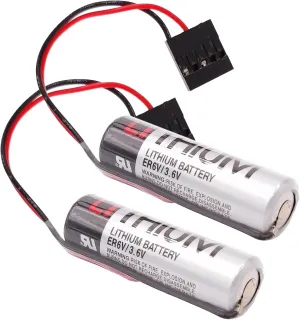 2-Pack ER6V 3.6V ER6VC3N Replacement Battery with JAE 5Pin Connector for Yaskawa Motoman Robot,fits ER6V 479348-1