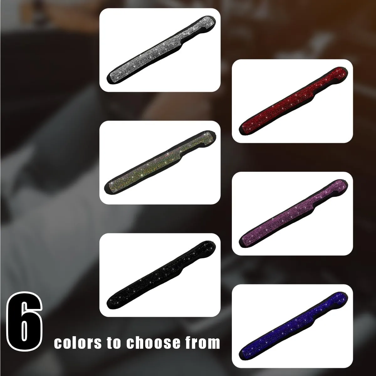 2 PCS Bling Car Seat Gap Filler, Soft Foam Seat Side Gap Filler with Sparkling Crystal Rhinestone, Gap Stopper Filler for Cars, Trucks, SUVs, Universal Car Accessories (Colorful)