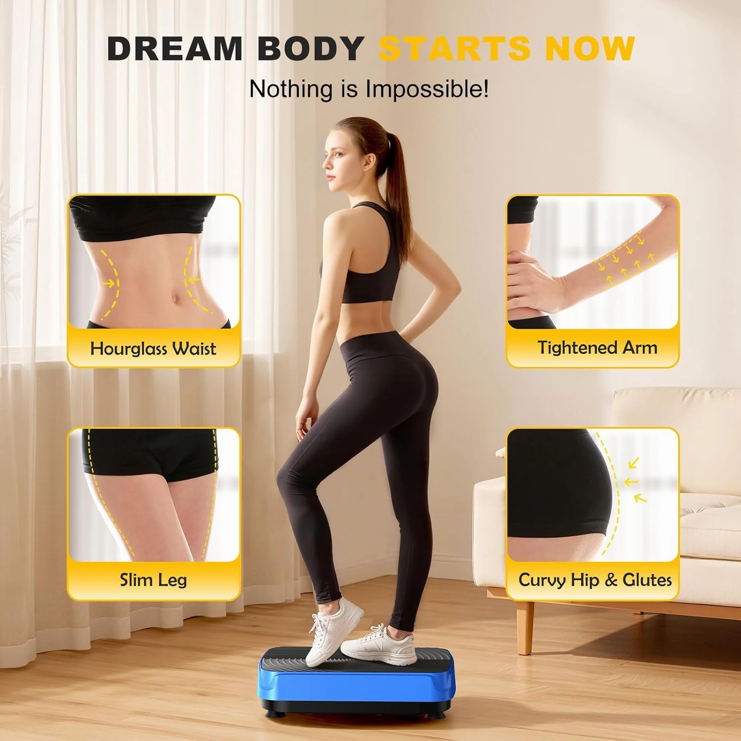 2025 Upgrade Vibration Plate Exercise Machine for Lymphatic Drainage,400Lbs Capacity Full-Body Workout Platform Vibrating Plate Pilates Equipment,Home Workout Equipment for Fitness Weight Loss