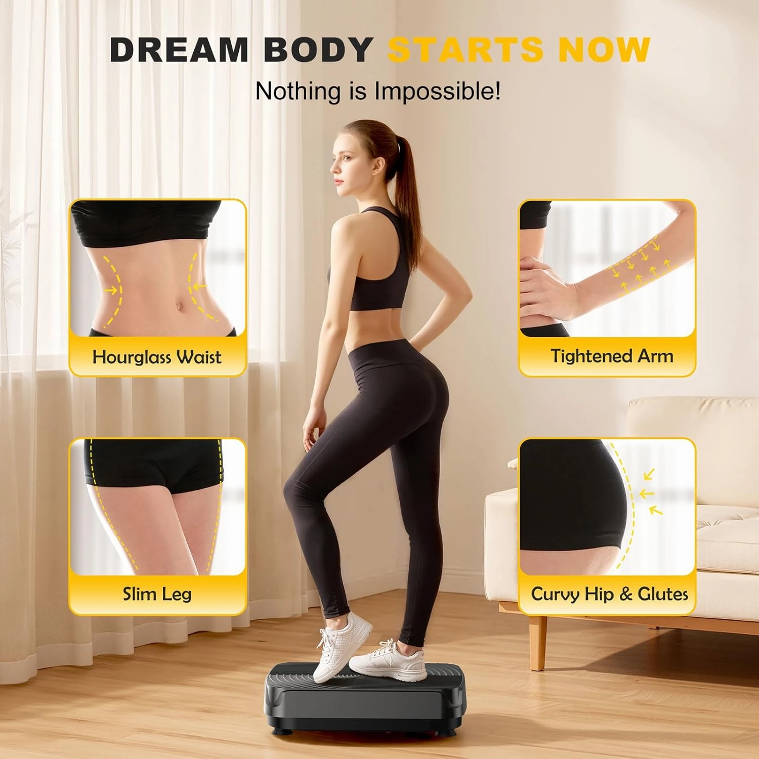 2025 Upgrade Vibration Plate Exercise Machine for Lymphatic Drainage,400Lbs Capacity Full-Body Workout Platform Vibrating Plate Pilates Equipment,Home Workout Equipment for Fitness Weight Loss