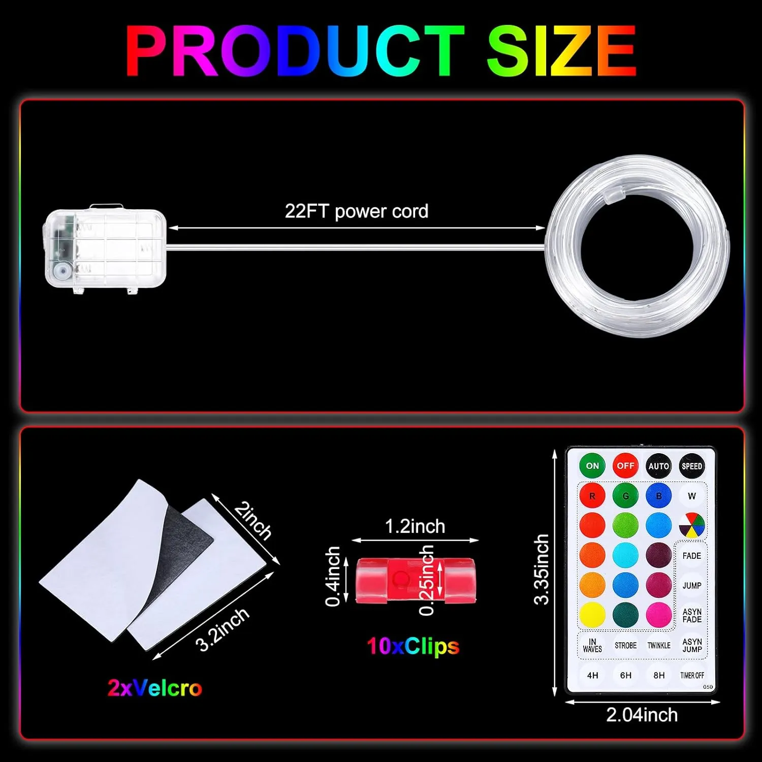22ft Kayak Paddle Board Lights Kit IP68 Waterproof Dream Color SUP Glow Lights with Remote Battery for Powered Kayak Night Kayaking SUP Canoes, Marine Safety Boats
