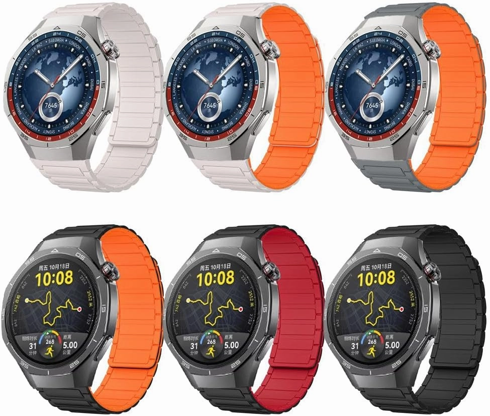 22mm Silicone Magnetic Watchband For Huawei Watch GT 5 Pro 46mm Bracelet For Huawei Watch GT 46mm Serise GT5 GT4 GT3 GT2 Wrist Belt