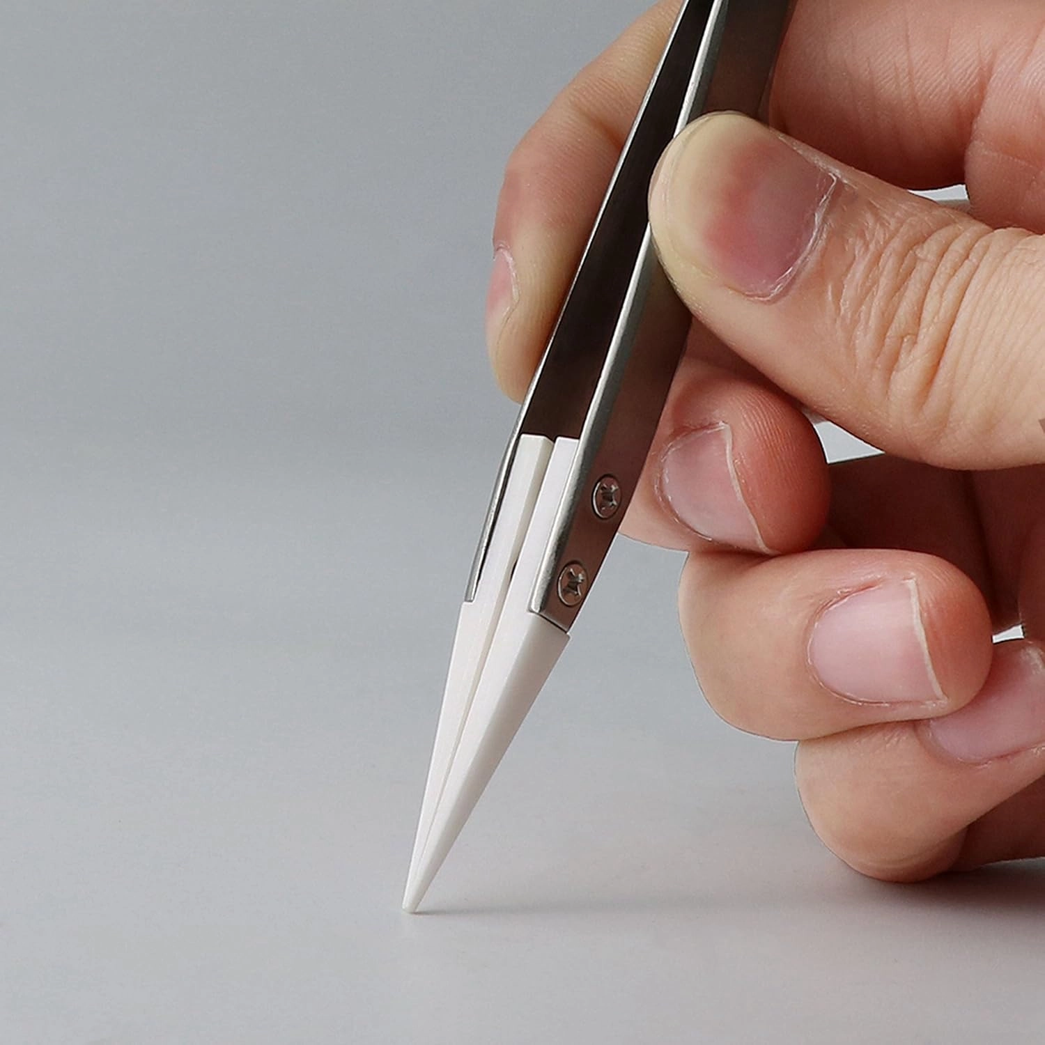 2 Pack Precision Ceramic tweezers Non-Conductive Anti-Static Highly Heat Resistant Tweezers