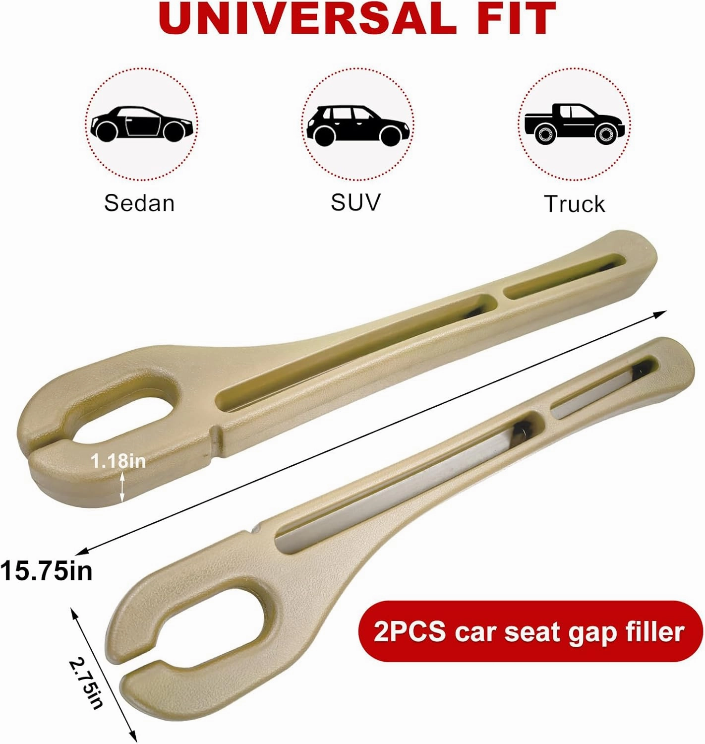 2PCS Car Seat Gap Organizer, Car Seat Gap Filler Storage Bag with Phone Holder, Upgraded Multifunctional Car Seat Gap Blocker Plug to Prevent Dropping, Universal Car Accessories (Beige)
