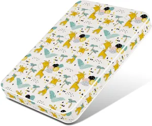 3 Inch 38x26 Mini Crib Mattress, No Gaps Edge Reinforcement High Density Foam, Fits Mini Crib, Odorless and Steady, Certipur-us and Oeko -tex Certified, Giraffe