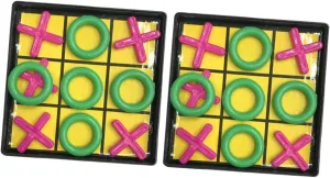 3 Sets Funny Nine Checkers Game Set Educational Toe for Families Interactive Leisure Table Game for Travel Parties Random Colors Random Color