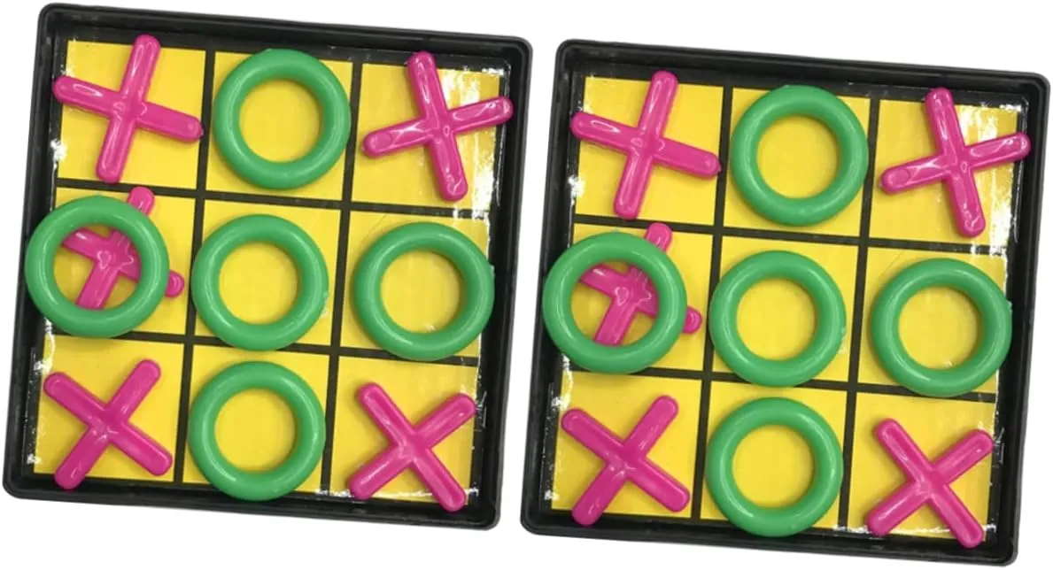 3 Sets Funny Nine Checkers Game Set Educational Toe for Families Interactive Leisure Table Game for Travel Parties Random Colors Random Color