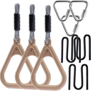 3 Triangle Holds for Monkey Line, Gorilla Line & Ninja Warrior Obstacle Courses, Colorful – Complete Expansion Kit with Durable Buckles & Carabiners, Easy Setup, Safe & Secure Training Equipment