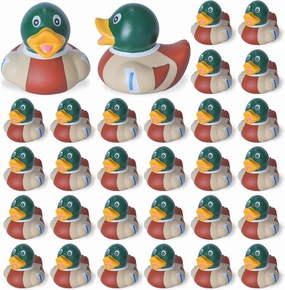30Pcs Mallard Rubber Ducks Baby Bath Toys Beach Pool Floating Ducks Jeeps Car Dashboard Decorations Mini Duckies Gifts for Birthday Beach Party Favors