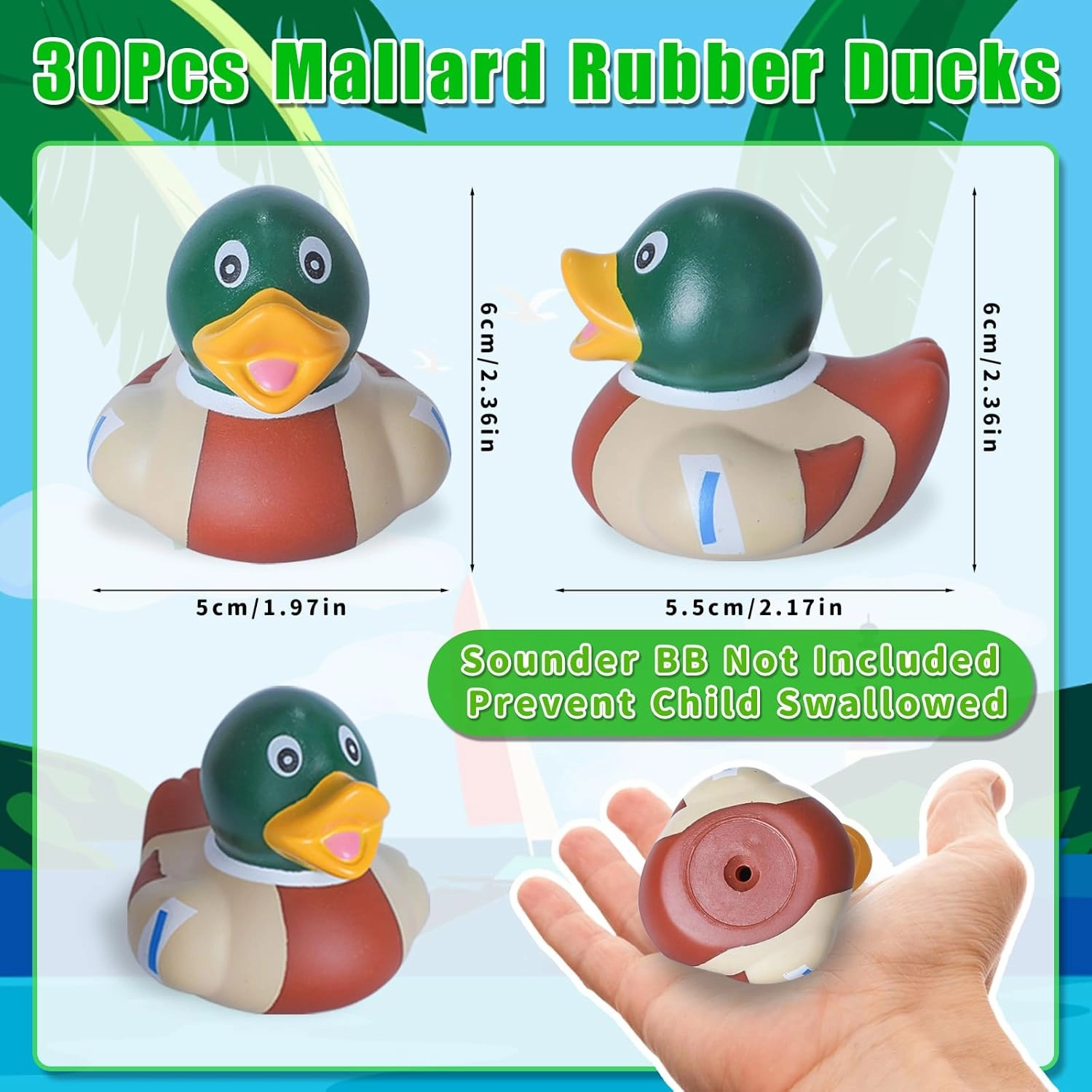30Pcs Mallard Rubber Ducks Baby Bath Toys Beach Pool Floating Ducks Jeeps Car Dashboard Decorations Mini Duckies Gifts for Birthday Beach Party Favors