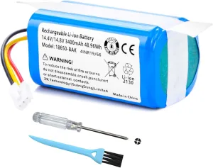 3400mAh Vacuum Battery Replacement for CECOTEC ICR18650-14, Create NETBOT S18, ETA Nico 2219, Trifo M662, for CECOTEC Conga 2299, Conga 2299 Ultra Home Vital Robot Vacuum Cleaner with Tools