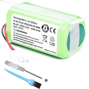 3400mAh Vacuum Battery Replacement for ILIFE A4 A4s, A4s Pro, A6, A7, A8, A9, A10, V3x, V7, V7s, V7s Plus, V7s Pro, X620, Y8H4, W400, W400s, W450 Robot Vacuum Cleaner with Tools