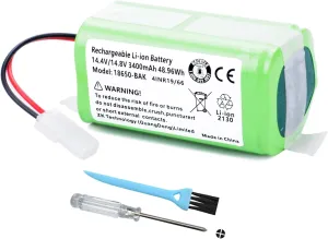 3400mAh Vacuum Cleaner Battery Replacement for Xiaomi MI G1 MI-G1, Mop Essential G1 MJSTG1, SKV4136GL, Panasonic MC-WRC53, for Phicomm X3, for PUPPYOO R30 R30 Pro R35, for Flyco FC9601 FC9602 Robotic