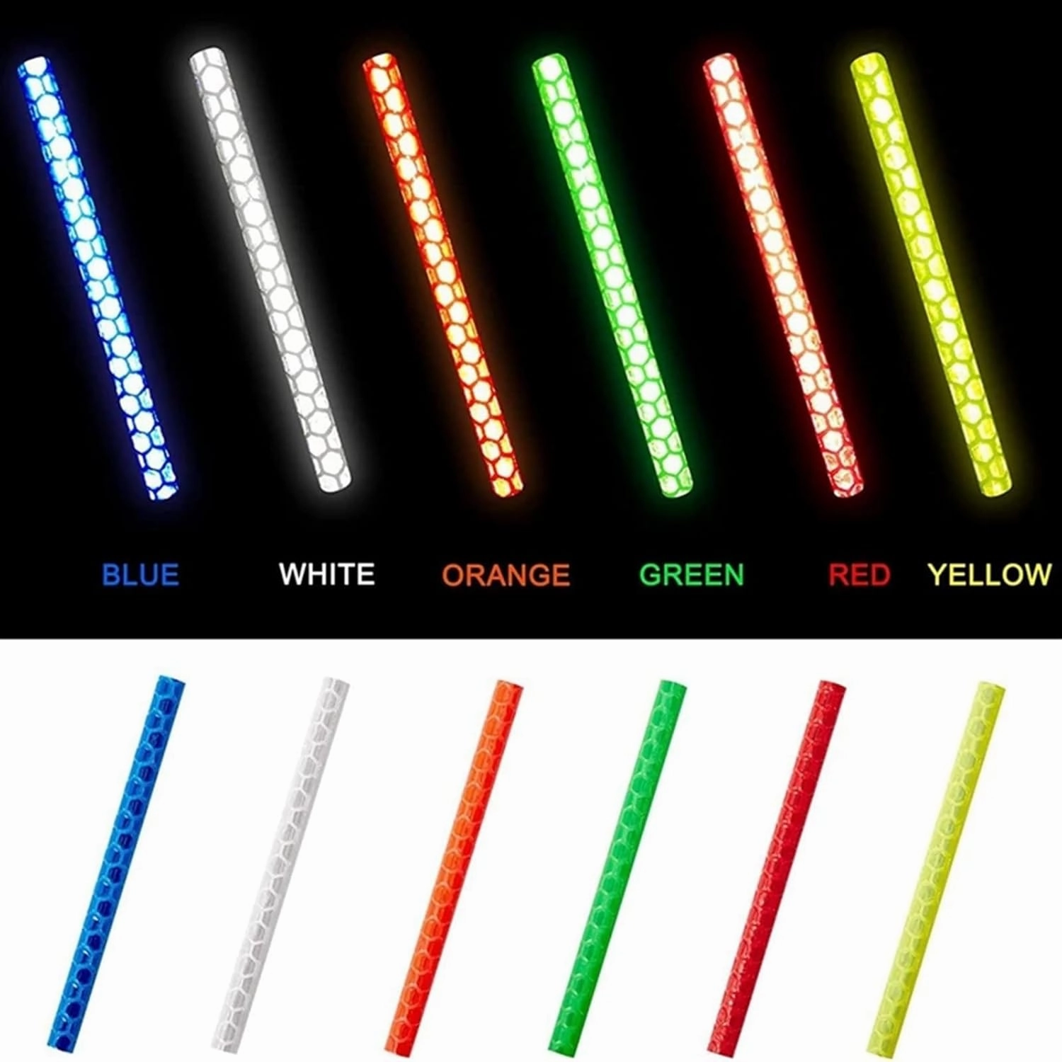 36Pcs Fit for Bicycle Wheel Spokes Reflective Sticker Colorful Tube Warning Safety Light DIY Cycling Reflector Reflective Safety Kit