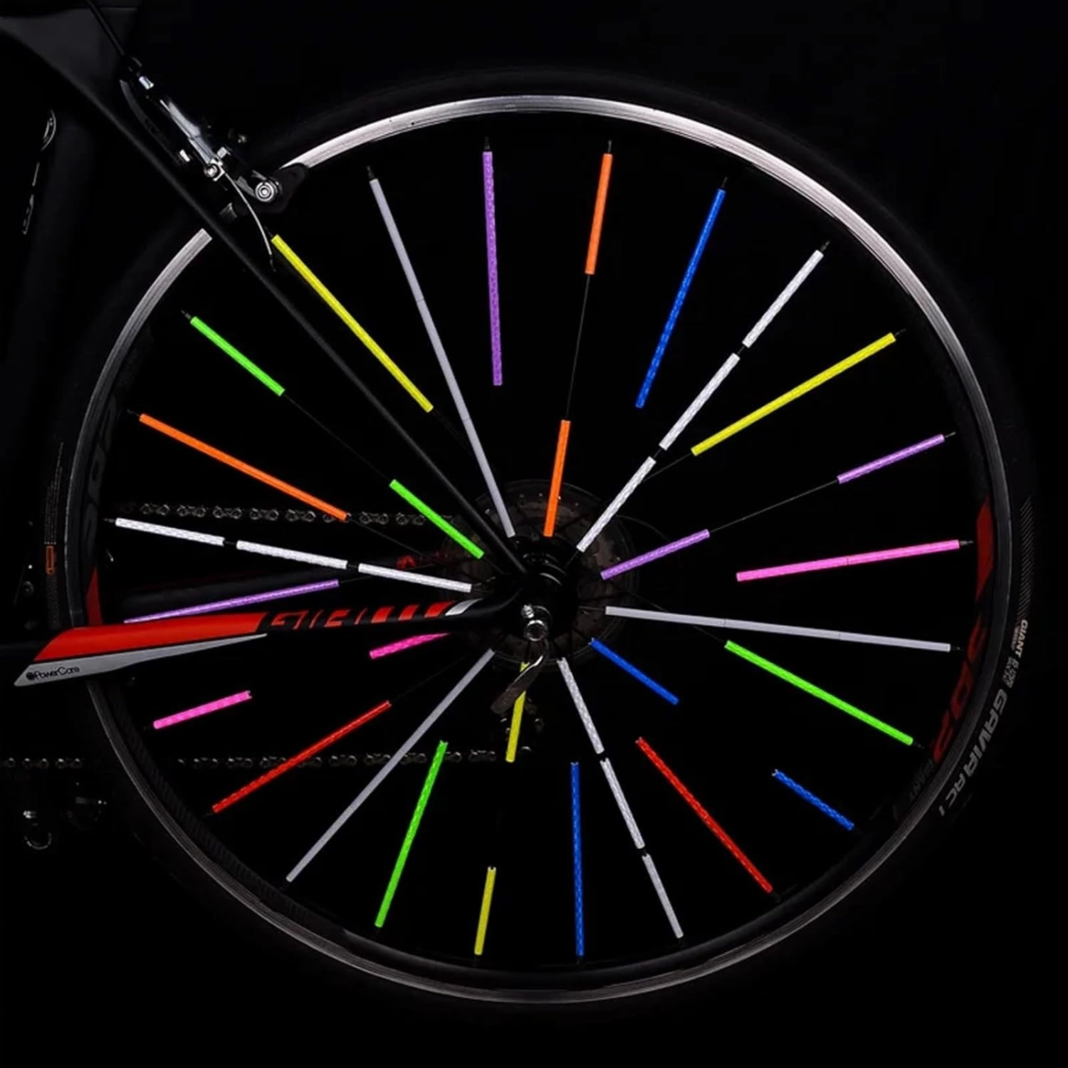36Pcs Fit for Bicycle Wheel Spokes Reflective Sticker Colorful Tube Warning Safety Light DIY Cycling Reflector Reflective Safety Kit