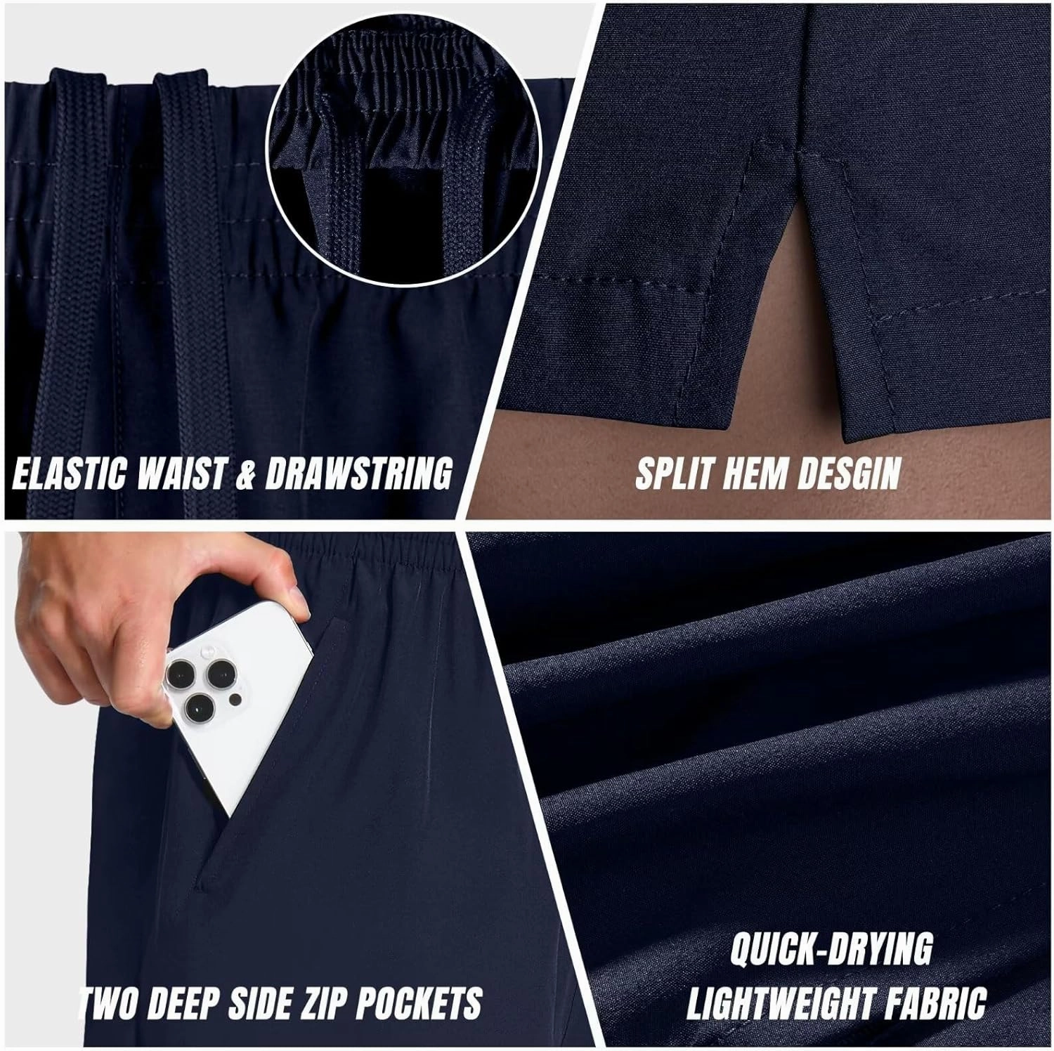 3 Pack Men's Athletic Running Shorts 5 Inch,Quick Dry Gym Workout Shorts with Zip Pockets