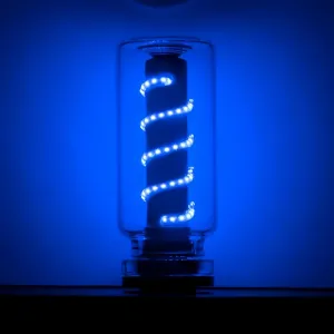 3D Dimmable Touch Control USB Car Interior Lights - Retro Creative LED Ambient Lighting, Universal USB Lights for Cars, bedrooms, Camping, Parties, Mini Decorative Lights (Clear-Blue)