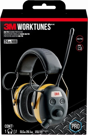 3M - 90541-80025T WorkTunes AM/FM Hearing Protector with Audio Assist Technology, 24 dB NRR, Ear protection for Mowing, Snowblowing, Construction, Work Shops