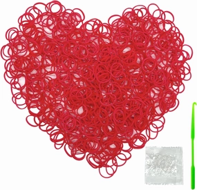4200  Loom Rubber Bands Colorful Rubber Band Loom Refill Kit for Boy Girl DIY Craft Gift Set Unique Bright Colors/Red