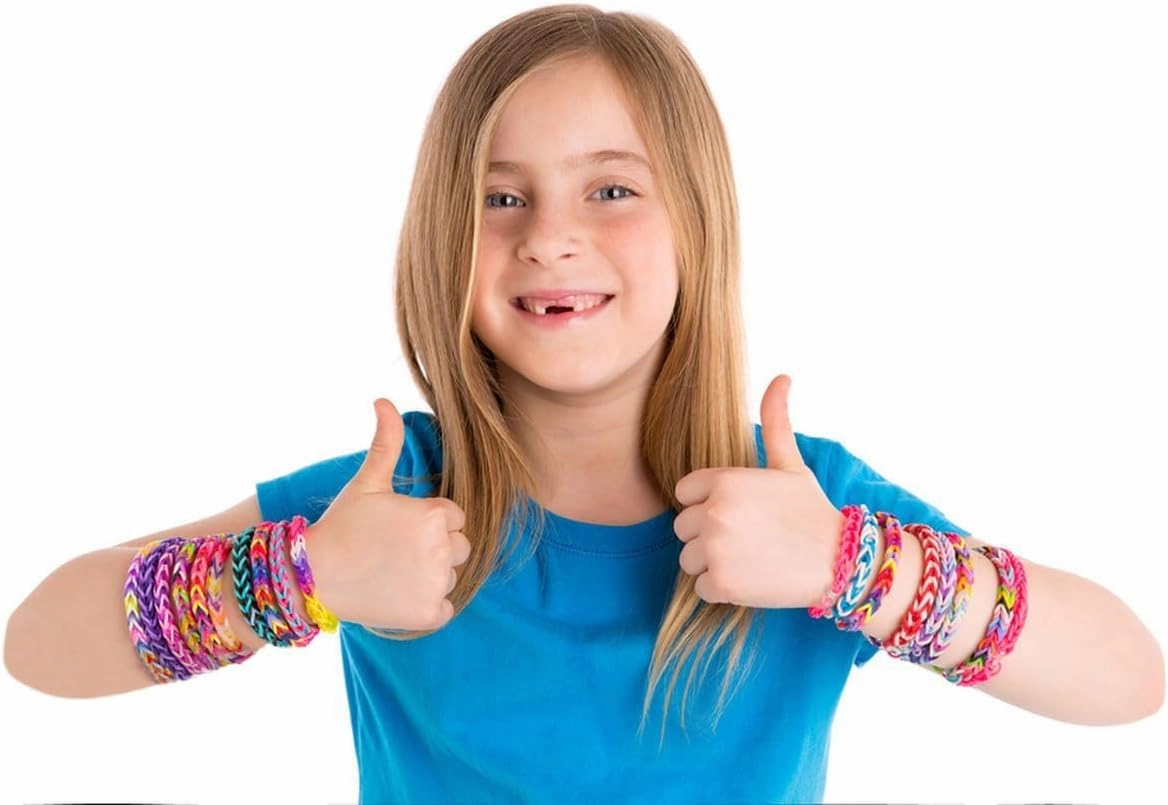 4200  Loom Rubber Bands Colorful Rubber Band Loom Refill Kit for Boy Girl DIY Craft Gift Set Unique Bright Colors/Red
