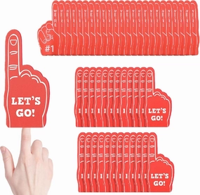 48 Pieces Mini Foam Finger, Sport Fan Party Favors, We're #1 Sports Themed Party Supplies for Baseball Basketball Football Soccer Events Team Gifts(Red)