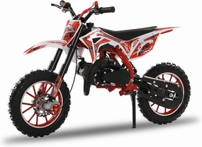 49cc 2-Stroke Kids Dirt Bike, Gas Power Motocross, Off Road Mini Motorcycle,Shock Absorption Springs Soft Seat Cushion Pocket Pocket Motorbike with Front Rear Disc Brakes (Red)