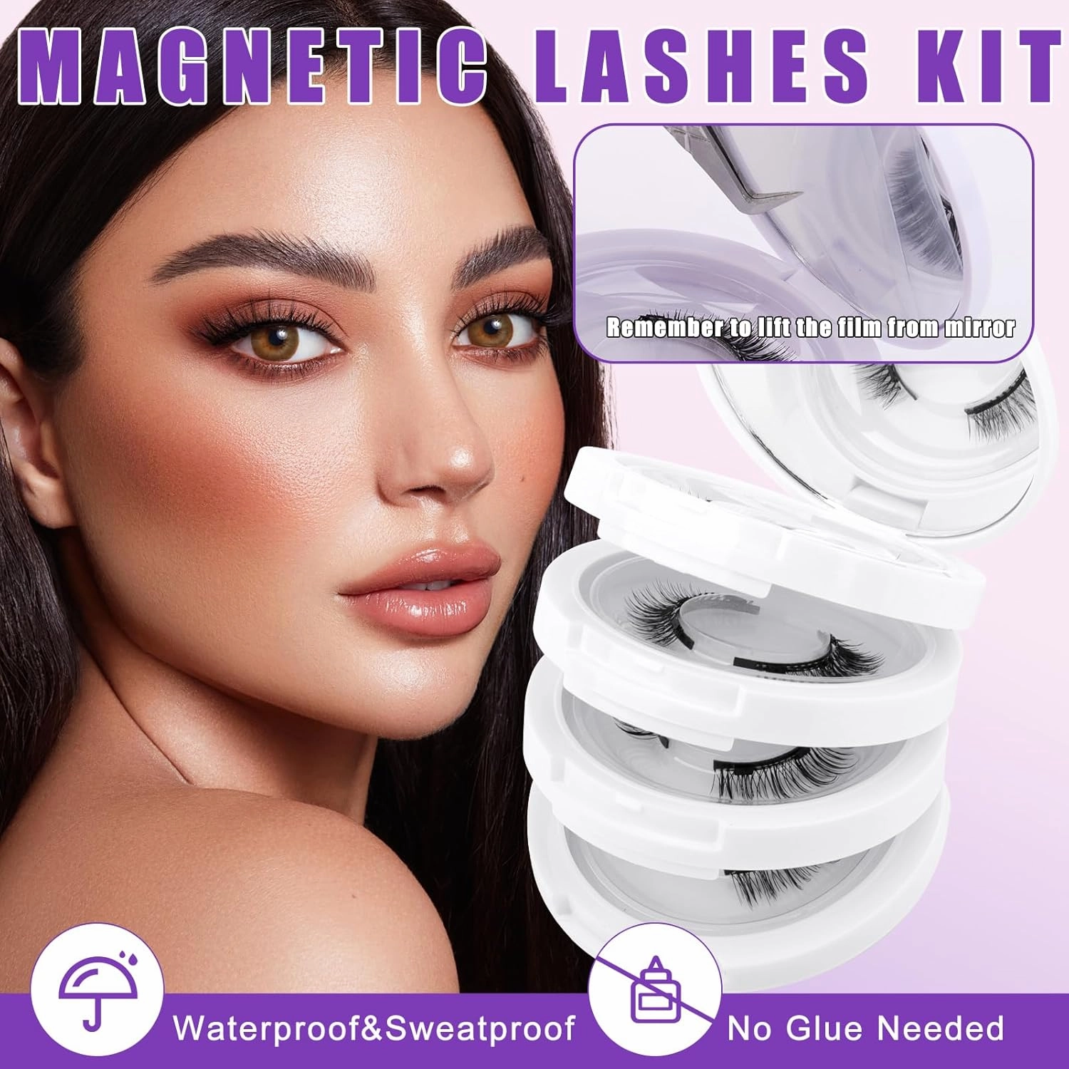 4 Pairs Nature Magnetic Eyelashes-Ultra Volume & Fluffy Look, Reusable, Easy to Apply, No Glue Needed by Wendy Lashes(4 Pairs,079 B01)